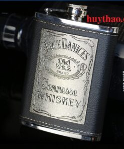 Bình rươu inox bọc da logo Jack Daniel's (250ml)