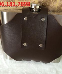 Alternative view of Bình đựng rượu inox Hip Flask CCCP 32 oz (1L) bao da độc đáo