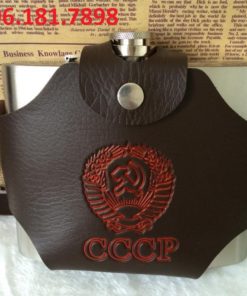 Bình đựng rượu inox Hip Flask CCCP 32 oz (1L) bao da độc đáo