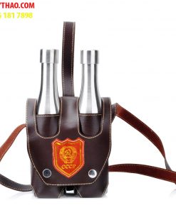 Bộ bình inox đựng rươu sinh đôi cccp logo vàng cao cấp 2x18oz, (mỗi bình 0,5 lít)
